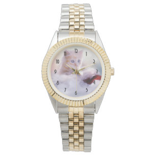 Cute Christmas Kitten Photograph Watch