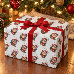 Cute Christmas Kitten Wrapping Paper