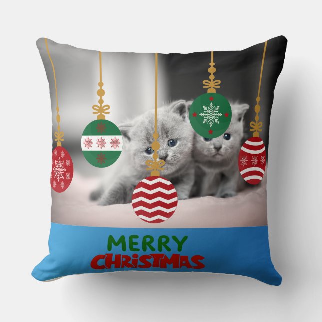 Cute Christmas Kittens Decorative Pillow (Front)
