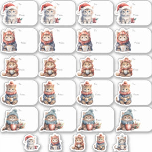 Cute Christmas Kittens Gift Tag