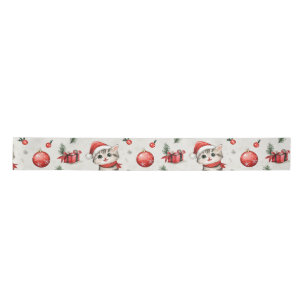 Cute Christmas Kittens Satin Ribbon