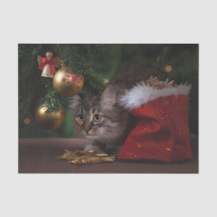 Cute Christmas Kitty Cat Tissue Paper