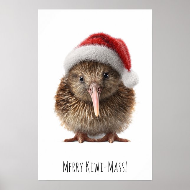 Cute Christmas Kiwi, custom Poster (Front)