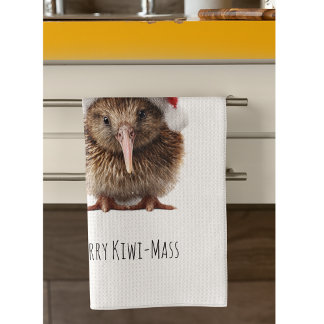 Cute Christmas Kiwi, custom Tea Towel