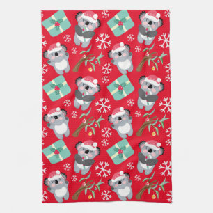 Cute Christmas Koala  Tea Towel