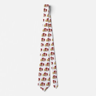 Cute Christmas Labrador Puppy and Orange Tabby Tie