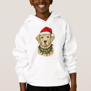 Cute Christmas Labrador with Santa Hat and Holiday