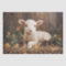 Cute Christmas Lamb Rustic Painting Decoupage