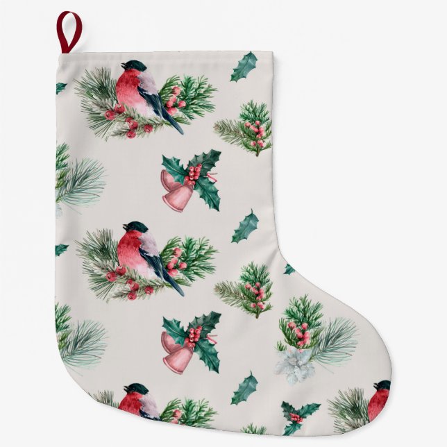 Cute Christmas Large Christmas Stocking (Front)