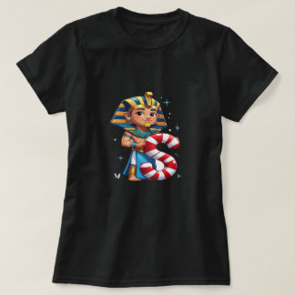 Cute Christmas Letter S – Candy Cane Holiday Carto T-Shirt