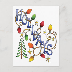 Cute Christmas, Lights and Stars with Holiday Text