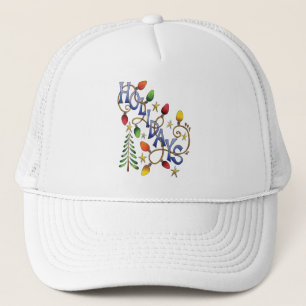 Cute Christmas, Lights and Stars with Holiday Text Trucker Hat