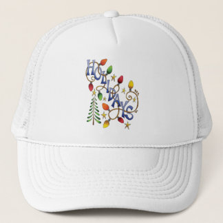 Cute Christmas, Lights and Stars with Holiday Text Trucker Hat