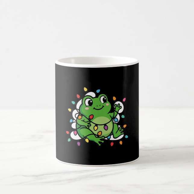 Cute Christmas Lights Frog Mug (Center)