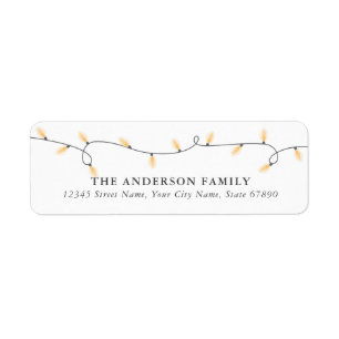 Cute Christmas Lights Return Address Labels