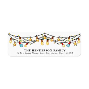 Cute Christmas Lights Return Address Labels