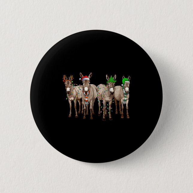 Cute Christmas Lights Santa Hat Farm Lover  6 Cm Round Badge (Front)