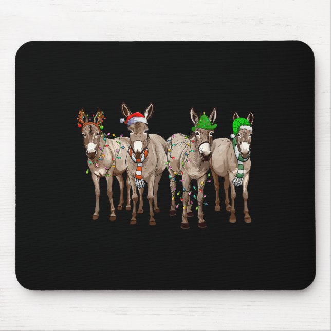 Cute Christmas Lights Santa Hat Farm Lover  Mouse Mat (Front)