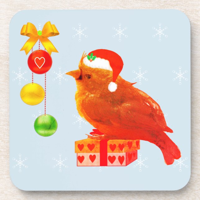 Cute Christmas Little Bird Coaster (Front)