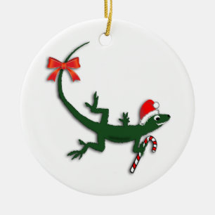 Cute Christmas Lizard Holiday Ornament