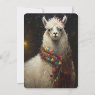 Cute Christmas Llama Holiday Card