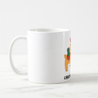Cute Christmas Llama Illustration – Festive Holida Coffee Mug