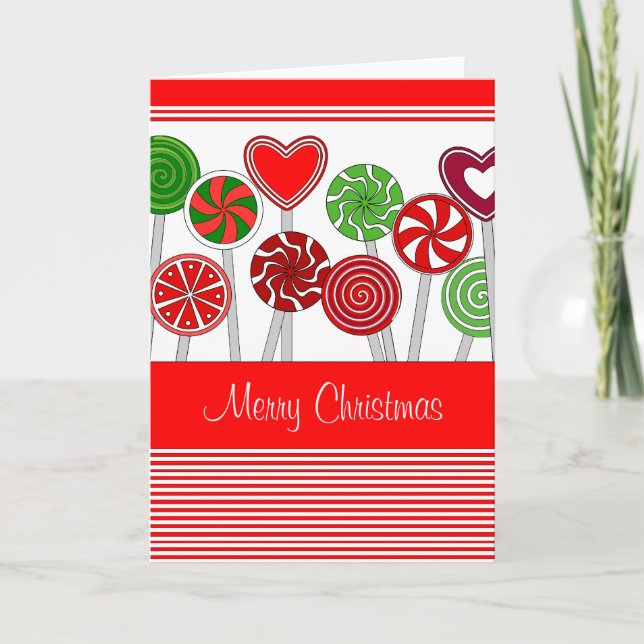 Cute Christmas Lollipops card (Front)