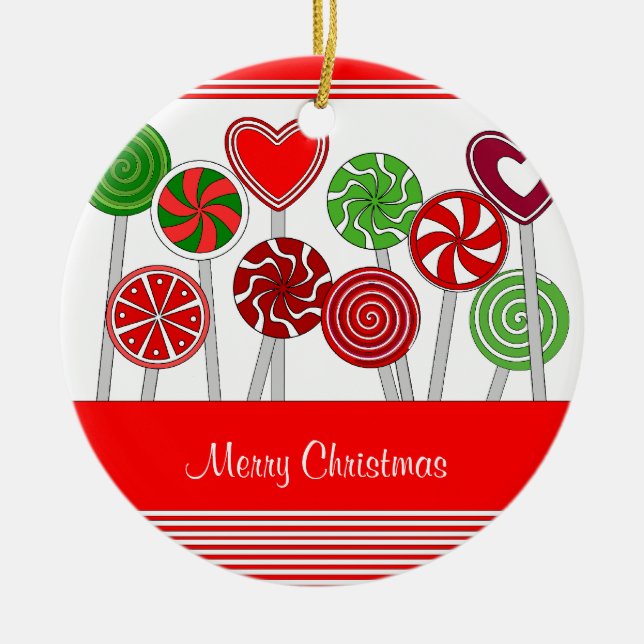 Cute Christmas Lollipops Ornament (Front)