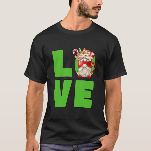 Cute Christmas Lover Gnome Grandpa For Women Love  T-Shirt (Front)