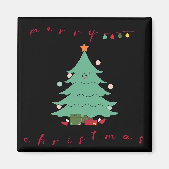 Cute Christmas Magnet | Kawaii Christmas Tree (Front)
