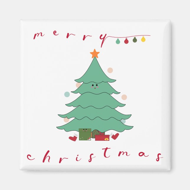 Cute Christmas Magnet | Kawaii Christmas Tree (Front)