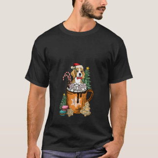 Cute Christmas men women funny xmas beagle coffee  T-Shirt