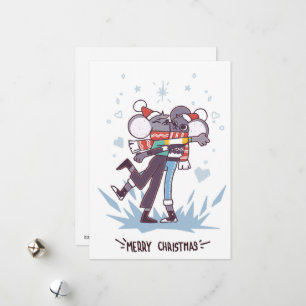 Cute Christmas Mice Holiday Card