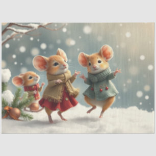 Cute Christmas Mice Tissue Paper