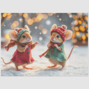 Cute Christmas Mice Tissue Paper