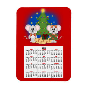 Cute Christmas Mice with Customisable Text Magnet