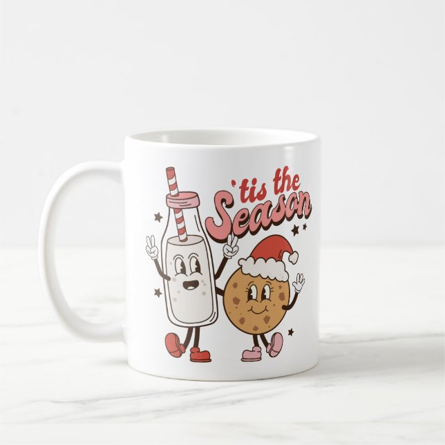 Cute Christmas Milk and Cookie Coffee Mug (Left)