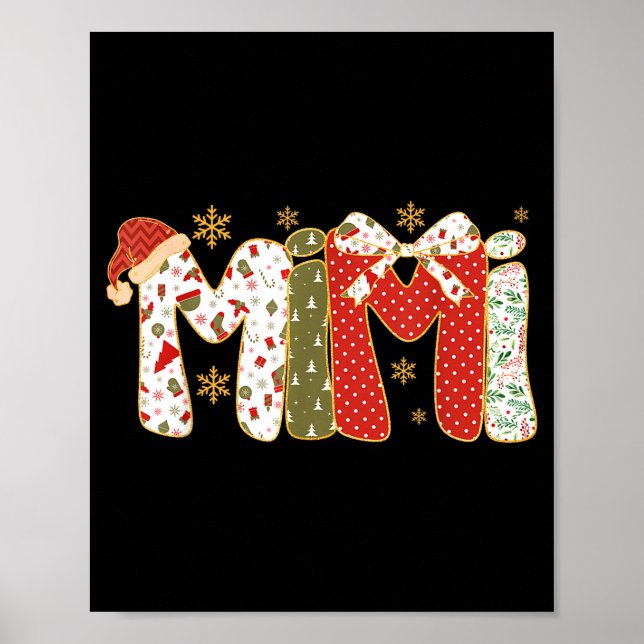 Cute Christmas Mimi Coquette Holiday Grandma  Poster (Front)