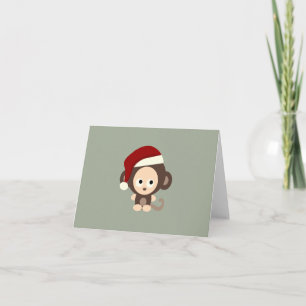 Cute Christmas Monkey Holiday Card