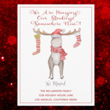 Cute Christmas Moose We've Moved Holiday Moving An