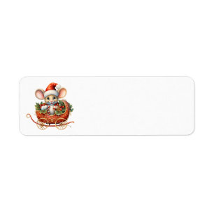 Cute Christmas Mouse Address Labels