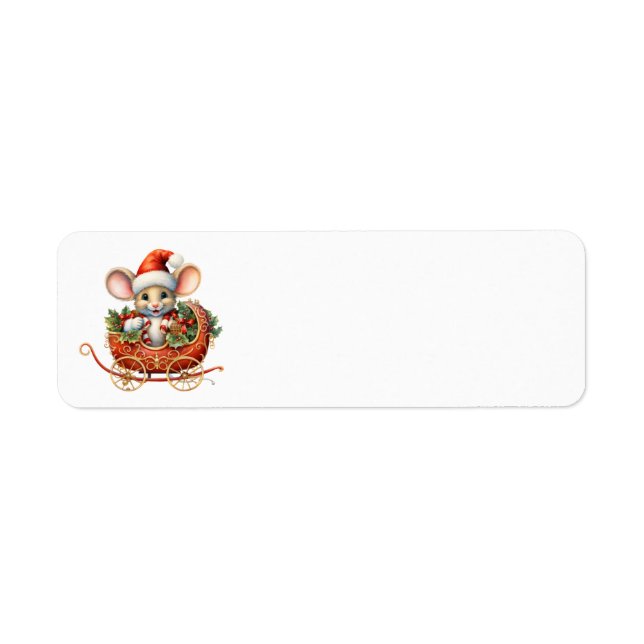 Cute Christmas Mouse Address Labels (Front)