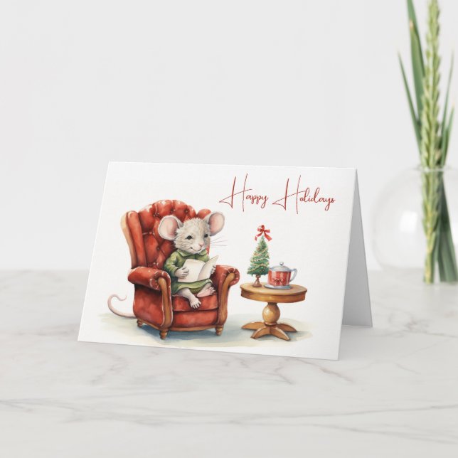 Cute Christmas Mouse  Card (Front)