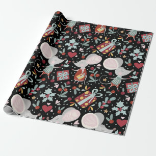 Cute Christmas Mouse Pattern Wrapping Paper