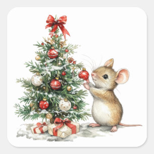 Cute Christmas Mouse Stickers
