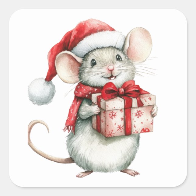 Cute Christmas Mouse Stickers (Front)
