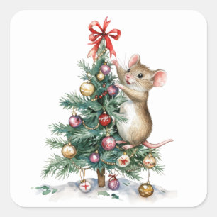 Cute Christmas Mouse Stickers