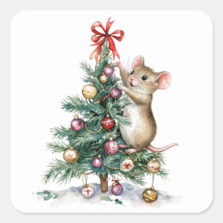 Cute Christmas Mouse Stickers