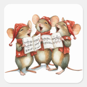 Cute Christmas Mouse Stickers
