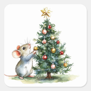 Cute Christmas Mouse Stickers